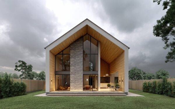 Two-story house made of SIP panels, 255 sq.m.