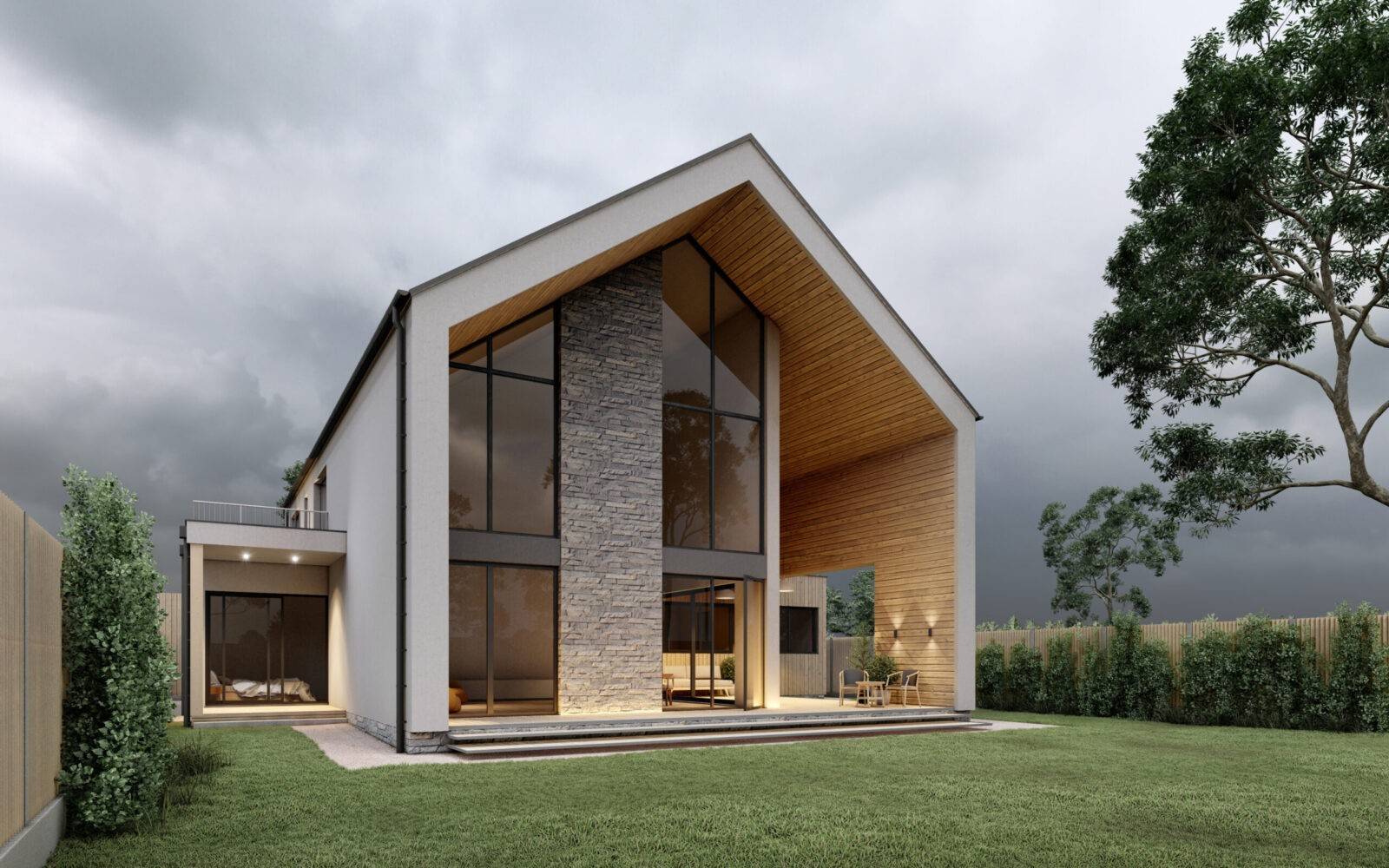 Two-story house made of SIP panels, 255 sq.m.