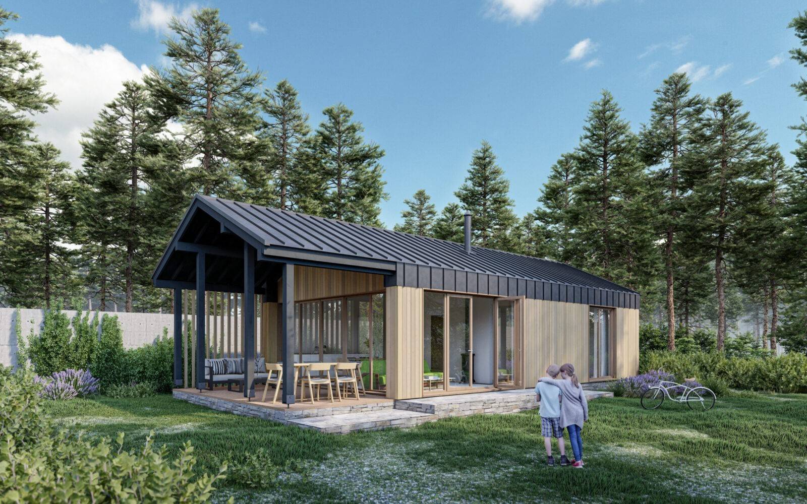 Compact house made of SIP panels, 56 sq.m.