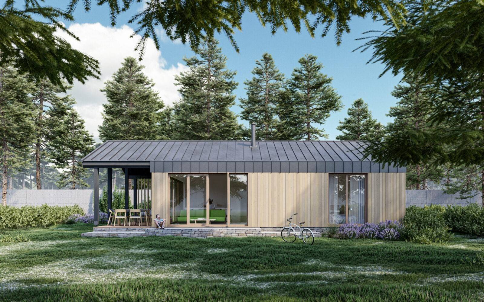 Compact house made of SIP panels, 56 sq.m.